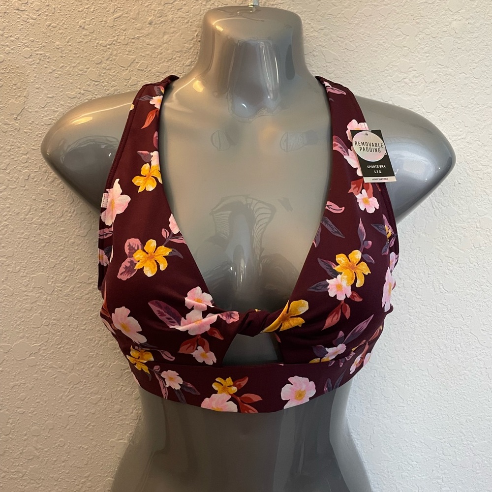 PINK Floral Sports Bra.  Size Large.  new with tags.